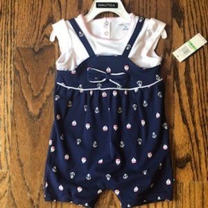 NWT Nautica 18 M one piece shorts romper